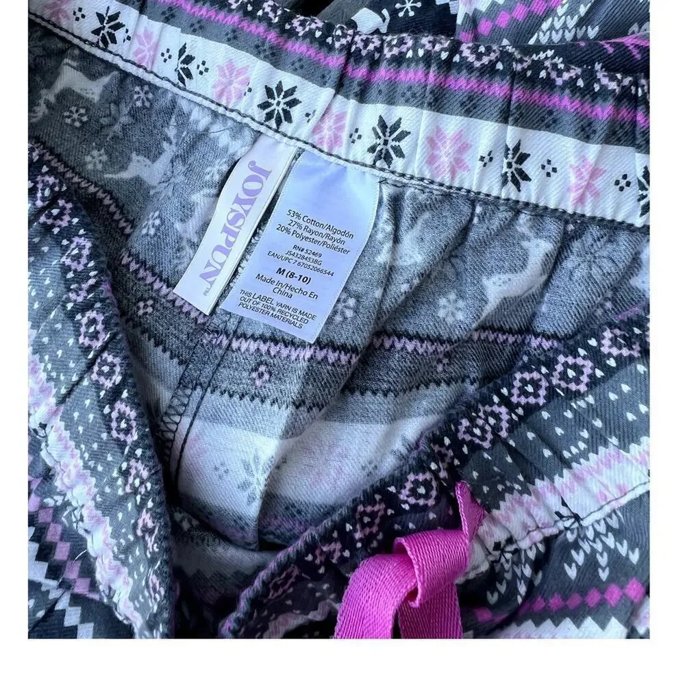 Joyspun Flannel Stripe PJ Bottoms, Women's M (8-10)